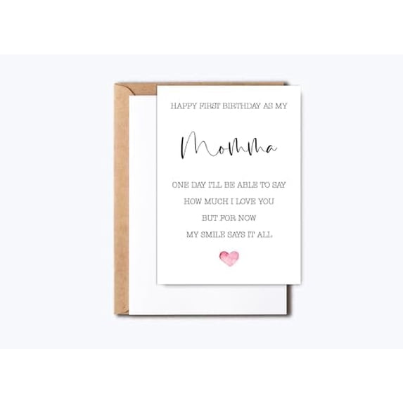 Happy First Birthday As My Momma - New Momma Birthday Card - Poem Birthday Card For Momma - First Birthday Card - Birthday Momma Gift - Momma Birthday Card$$Office