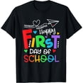 thumbnail image 1 of Happy First Day Of School Gifts Students Teachers Women Kids T-Shirt Black X-Large, 1 of 4