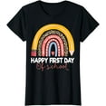 thumbnail image 1 of Happy First Day Of School Rainbow Leopard Teacher Student T-Shirt, 1 of 3