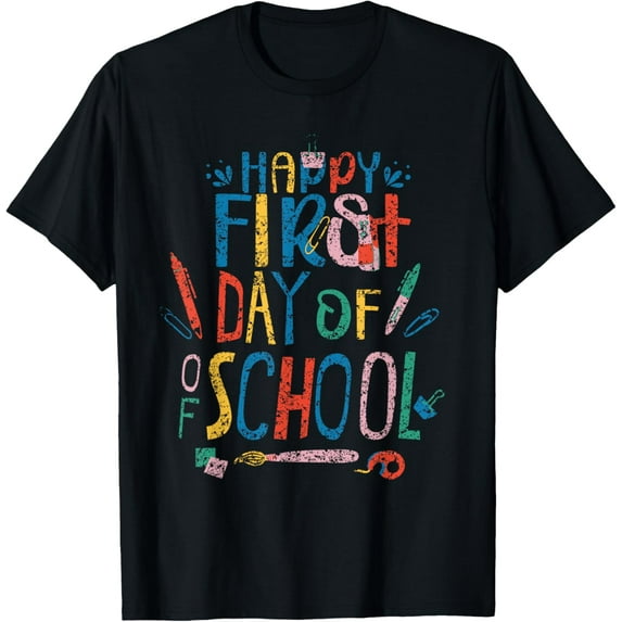 Happy First Day Of School Teacher Pupil Back To School T-Shirt
