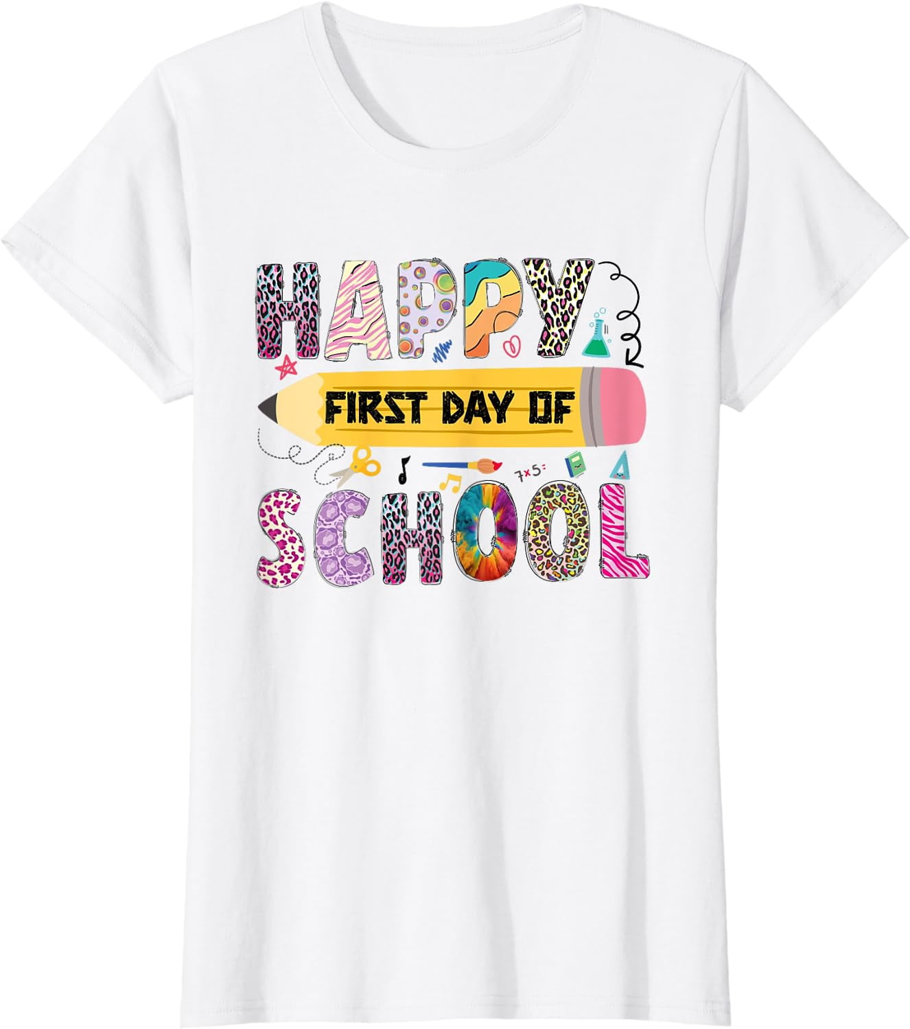 Happy First Day Of School Teacher Student Funny Back To School T-Shirt ...