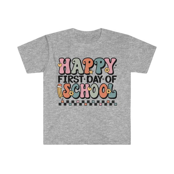 Happy First Day of School Retro Teacher T-shirt Vintage School Tee Shirts XL