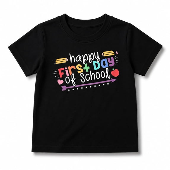 Happy First Day of School Shirts for Boys and Girls, Back to School Short Sleeve T-Shirts