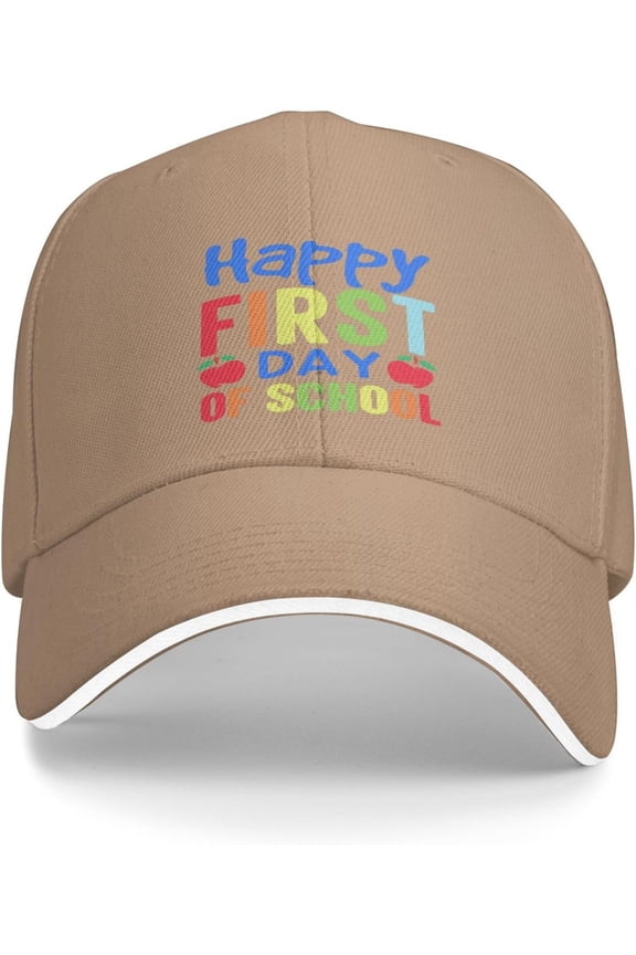 Happy First Day of School Trucker Hat Baseball Cap Funny Outdoor Travel Dad Caps