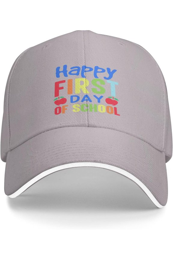 Happy First Day of School Trucker Hat Baseball Cap Funny Outdoor Travel Dad Caps