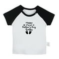 thumbnail image 1 of Happy First Father's Day Daddy Novelty T shirt For Baby, Newborn Babies T-shirts, Infant Tops, 0-24M Kids Graphic Tees Clothing (Short Black Raglan T-shirt, 0-6 Months), 1 of 4