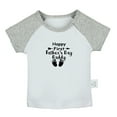 thumbnail image 1 of Happy First Father's Day Daddy Novelty T shirt For Baby, Newborn Babies T-shirts, Infant Tops, 0-24M Kids Graphic Tees Clothing (Short Gray Raglan T-shirt, 0-6 Months), 1 of 4
