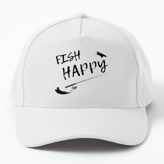 Happy Fish Baseball Cap, Snapshot-Inspired Aquatic Graphic Design, Classic Hat