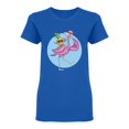 thumbnail image 1 of Happy Flamingo Dancing Shaped T-Shirt Women -Image by Shutterstock, Female Small, 1 of 2