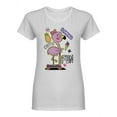thumbnail image 1 of Happy Flamingo Shaped T-Shirt Women -Image by Shutterstock, Female Medium, 1 of 2