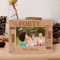 thumbnail image 1 of Happy Forty Birthday Personalized Wooden Frame-6" x 4" Brown Horizontal, 1 of 1