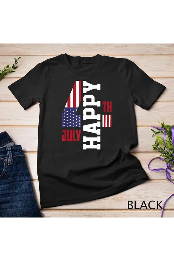 Happy Fourth 4Th Of July United States Of America Us Flag T-Shirt