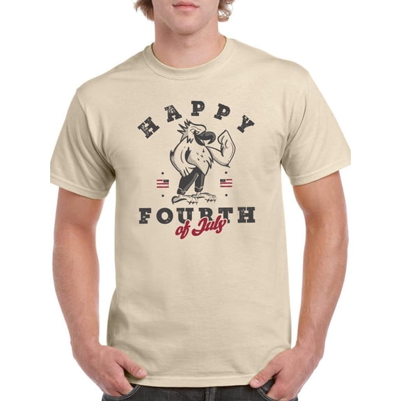 Happy Fourth Of July Eagle T-Shirt Men -Smartprints Designs, Male Large