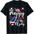 thumbnail image 1 of Happy Fourth Of July Patriotic US American Flag 4th Of July T-Shirt, 1 of 3