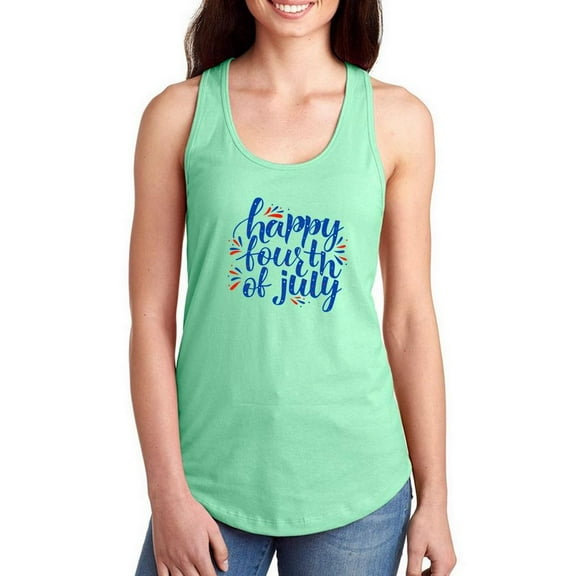 Happy Fourth Of July!! Racerback Tank Women -Image by Shutterstock, Female Large