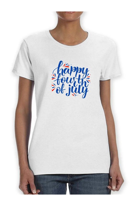 Happy Fourth Of July! Shaped T-Shirt Women -Image by Shutterstock, Female Medium