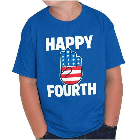 Happy Fourth of July American Patriot Crewneck T Shirts Boy Girl Teen Brisco Brands XS