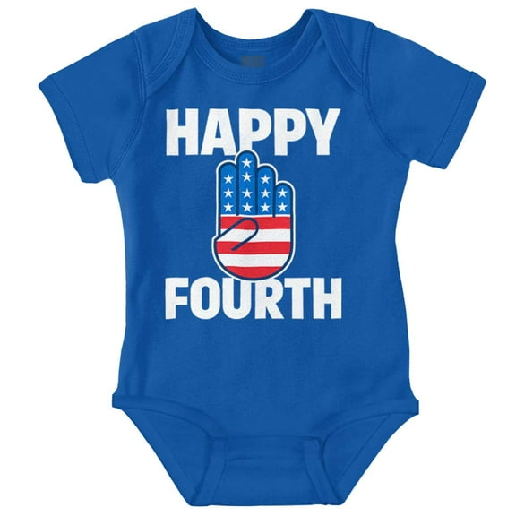 Happy Fourth of July American Patriot Romper Boys or Girls Infant Baby Brisco Brands NB