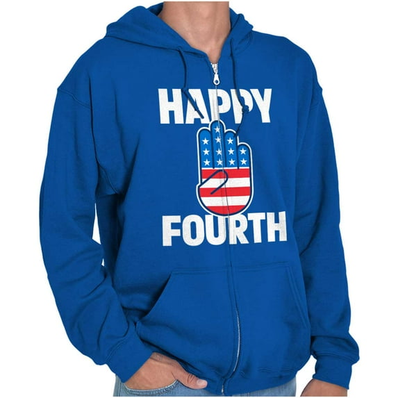 Happy Fourth of July American Patriot Zip Up Hoodie Men's Women's Brisco Brands S