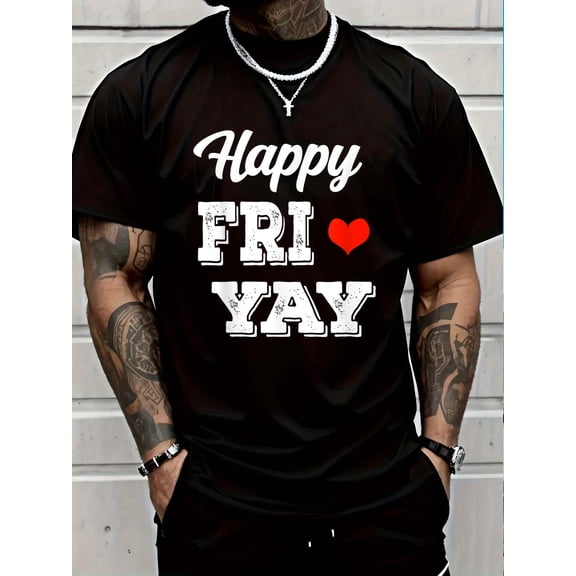 Happy Fri-Yay Friday Lovers Fun Teacher, Fri Yay week end T-Shirt Soft Cotton Lightweight Casual Graphic Tee,Casual Summer Fashion T-shirt