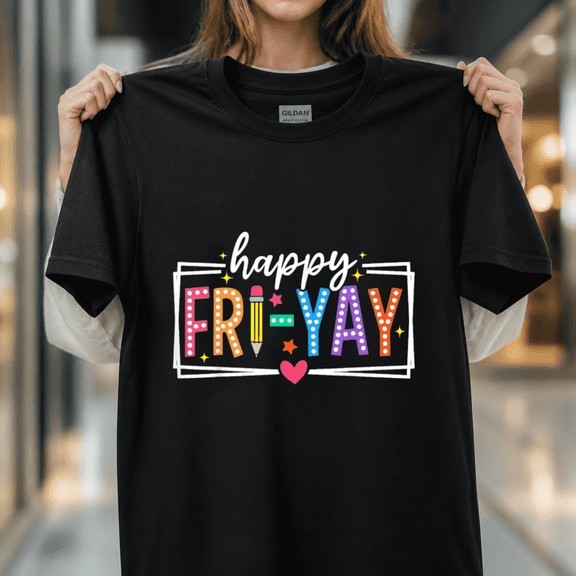 Happy Fri-Yay Friday Lovers Funny Teacher Weekend Celebration Unisex T-Shirt, S - 5XL