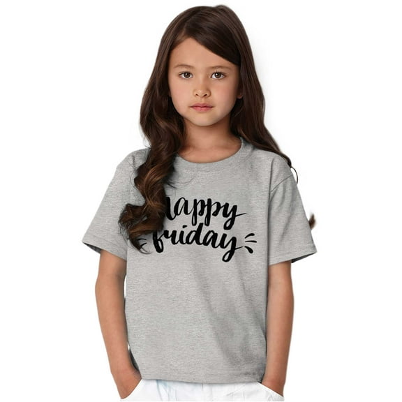 Happy Friday Weekend Vibes Fun TGIF Girls Kids T Shirt Tees Teen Brisco Brands M