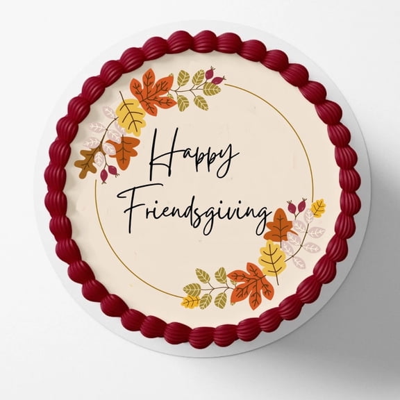 Happy Friendsgiving Thanksgiving Friends Edible Image Edible Cake Topper Frosting Sheet Icing Paper Cake Decoration Edible Cake Sticker Decal
