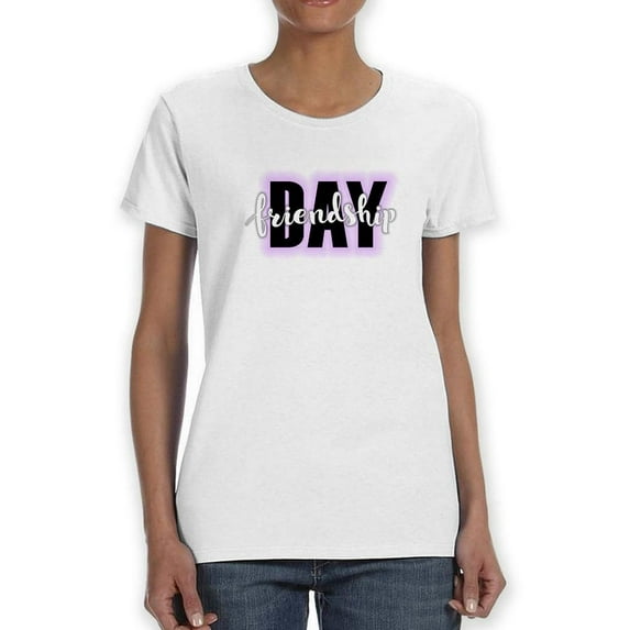 Happy Friendship Day Banner Shaped T-Shirt Women -Image by Shutterstock, Female Medium