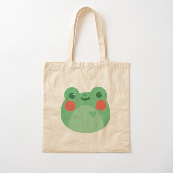 Happy Frog Canvas Version 2 Canvas Tote Bags, Reusable Shopping Bag