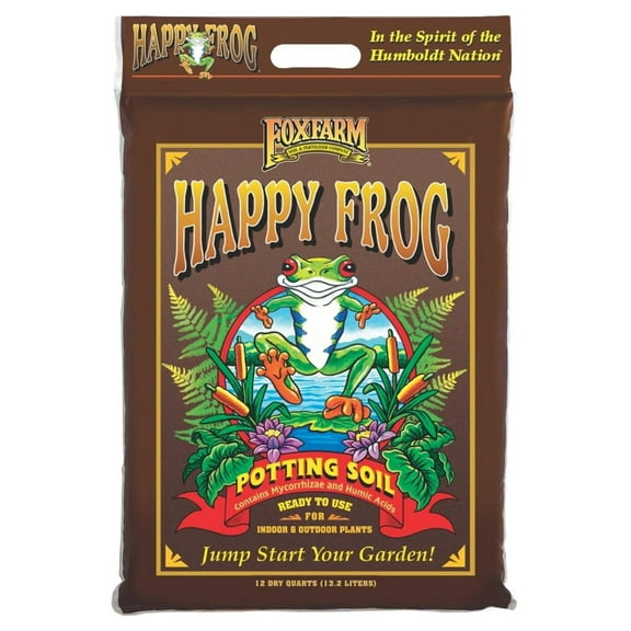 Happy Frog Potting Soil, 12qt – for Indoor/Outdoor Container Plants, Improves Root Efficiency, pH Adjusted for Optimal Nutrient Uptake – Contains Microbes and Humic Acids