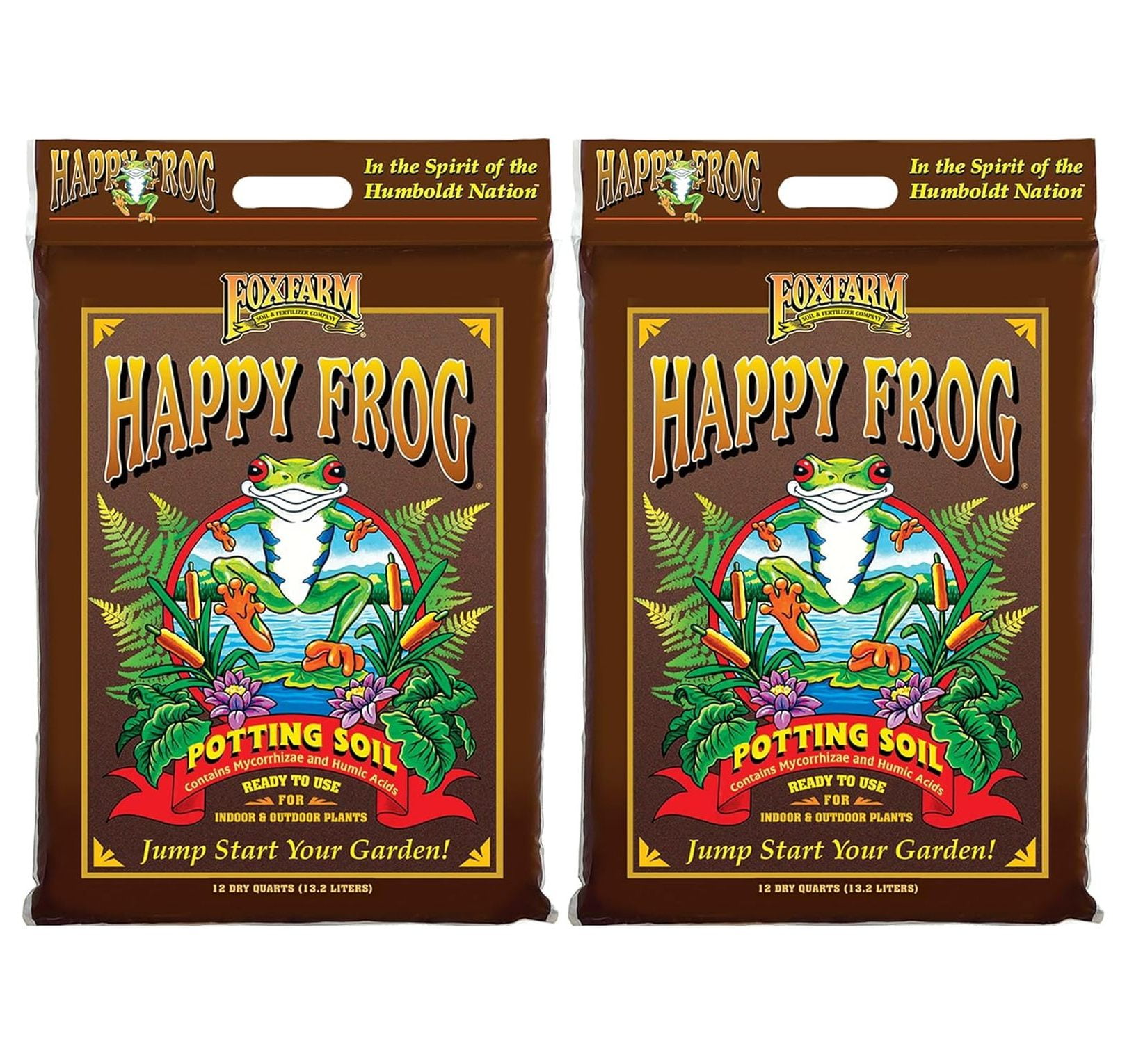 Happy Frog Potting Soil, 12qt – for Indoor/Outdoor Container Plants, Improves Root Efficiency, pH Adjusted for Optimal Nutrient Uptake – Contains Microbes and Humic Acids (Pack of 2)