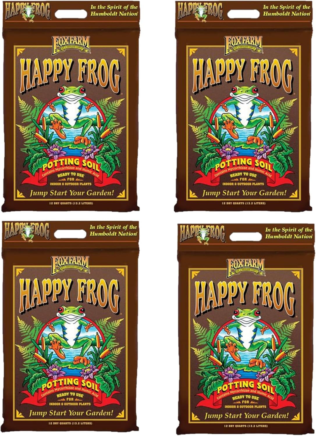 Happy Frog Potting Soil, 12qt (Pack of 4) - for Indoor/Outdoor ...