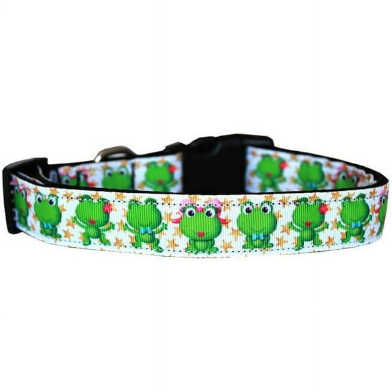 Happy Frogs Nylon Dog Collar, Narrow - Medium