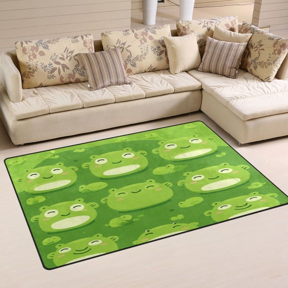 Happy Frogs Soft Polyester Area Rug 31''x20'', Non Slip, Memory Foam, Water Absorbent