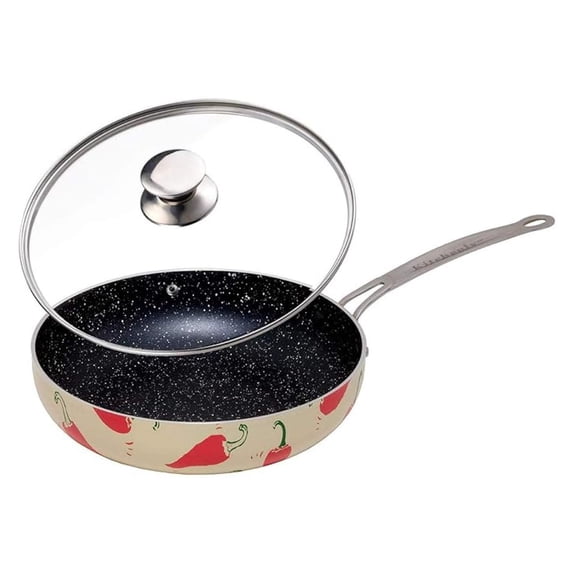 Happy Frying Pan & Lid - Nonstick Pan, Deep Nonstick Frying Pan Stone Cookware - Oven, Electric, Gas, and Induction Compatible - 9.5 inch