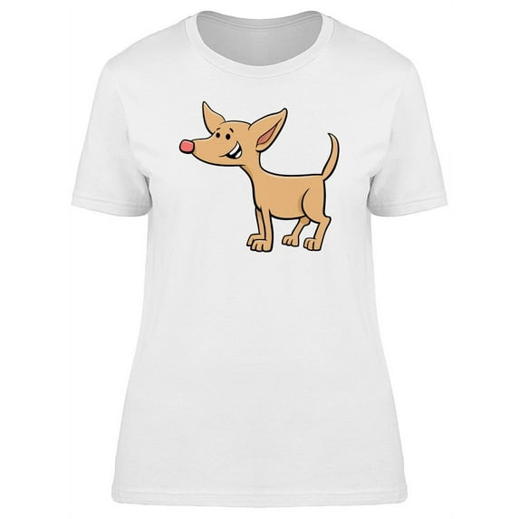 Happy Funny Chihuahua Cartoon T-Shirt Women -Image by Shutterstock, Female x-Large