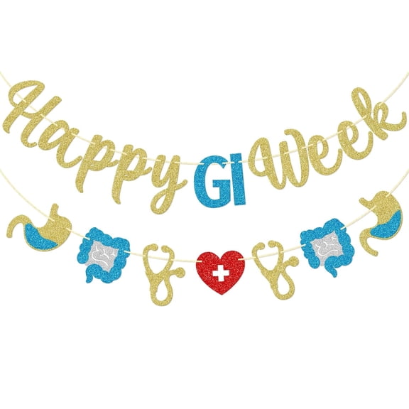 Happy GI Week Banner, GI Nurses & Associates Week Banner, Gastroenterology Week Party Decorations, GI Week Party Supplies, Pre-strung