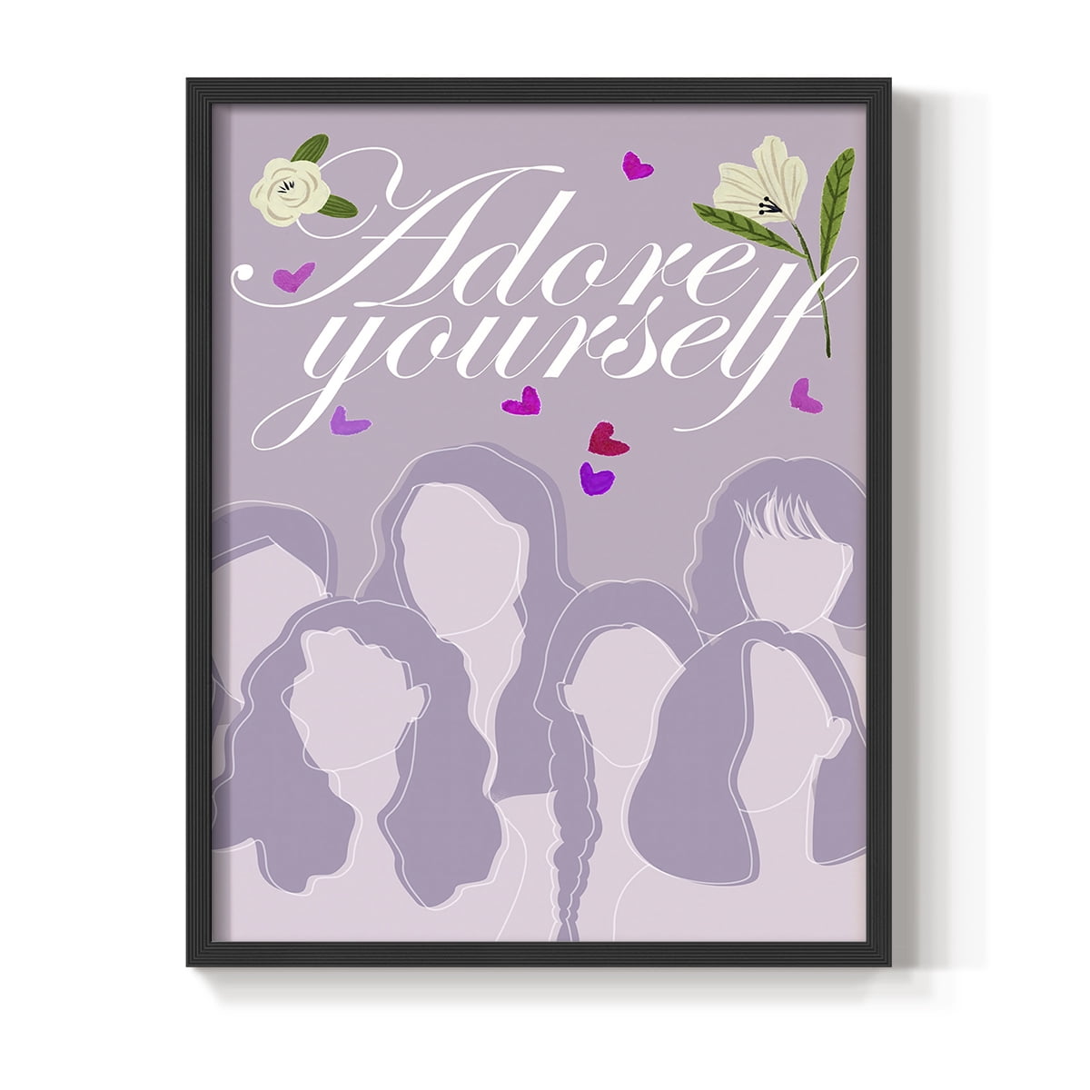 Happy Galentine's Day Collection B Framed Print in Black Solid Wood Framed Print No Nail Hanging