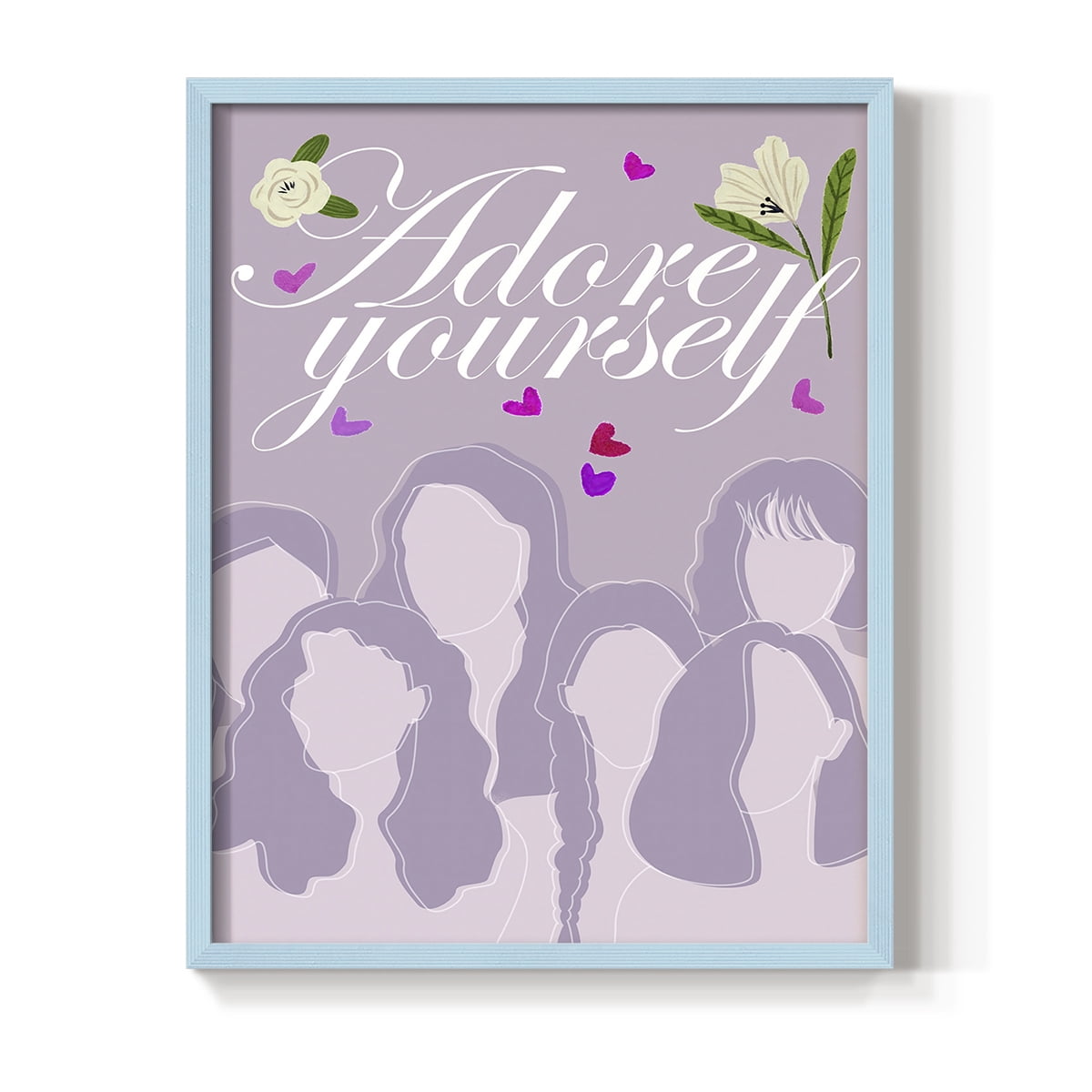 Happy Galentine's Day Collection B Framed Print in Blue Solid Wood Framed Print No Nail Hanging