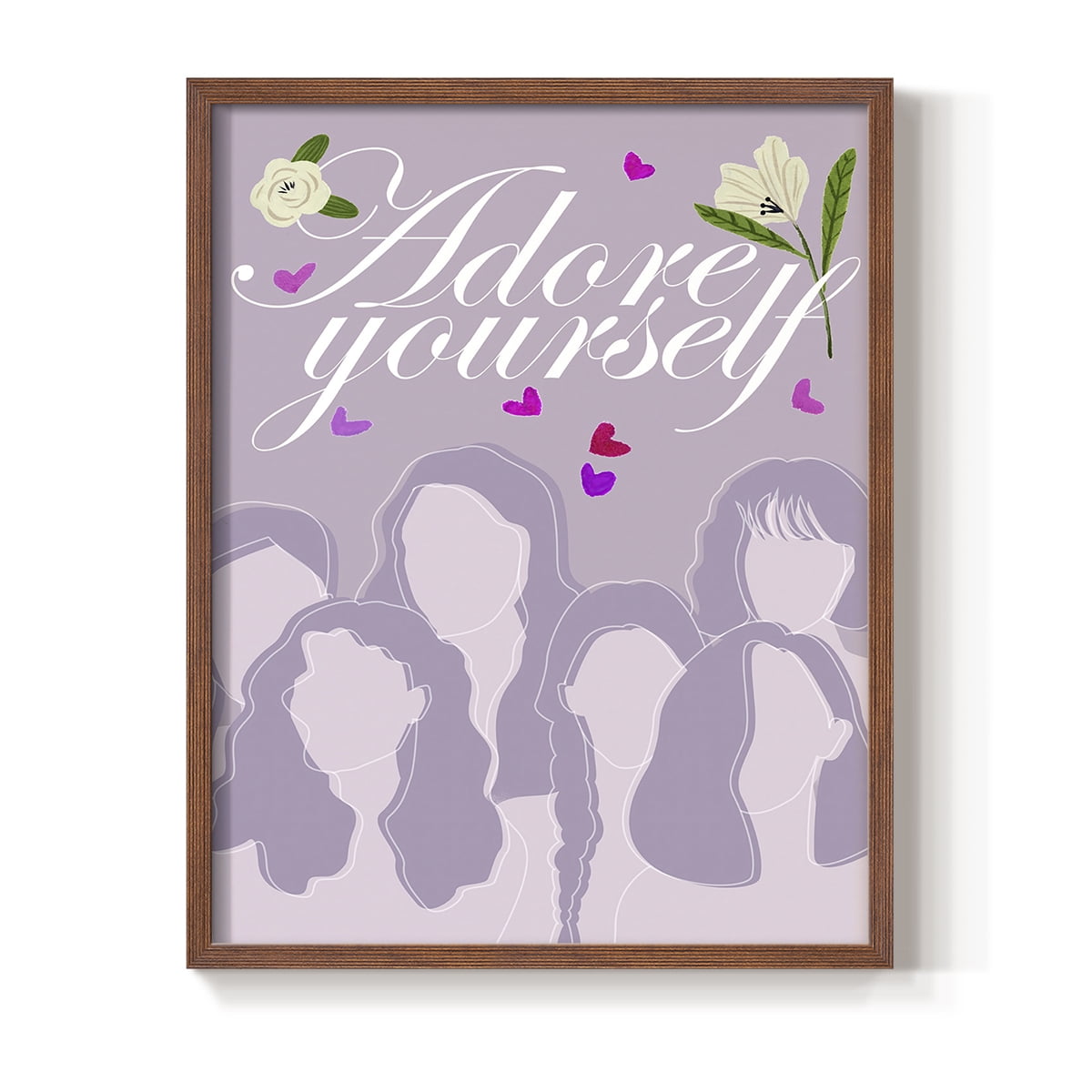 Happy Galentine's Day Collection B Framed Print in Brown Solid Wood Framed Print No Nail Hanging