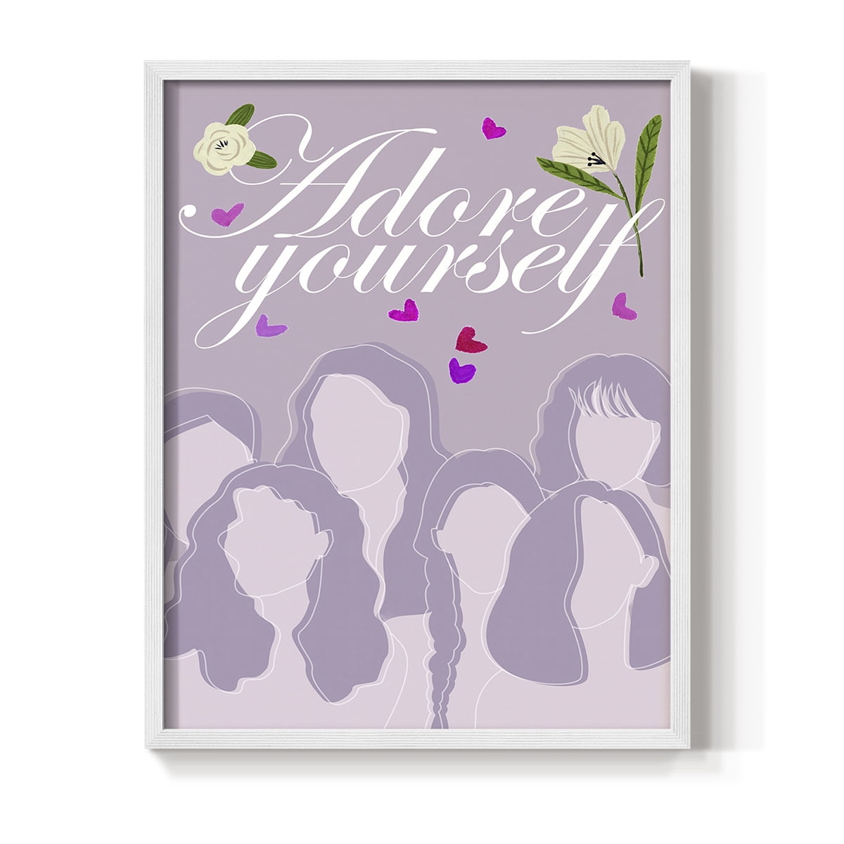 Happy Galentine's Day Collection B Framed Print in White Solid Wood Framed Print No Nail Hanging