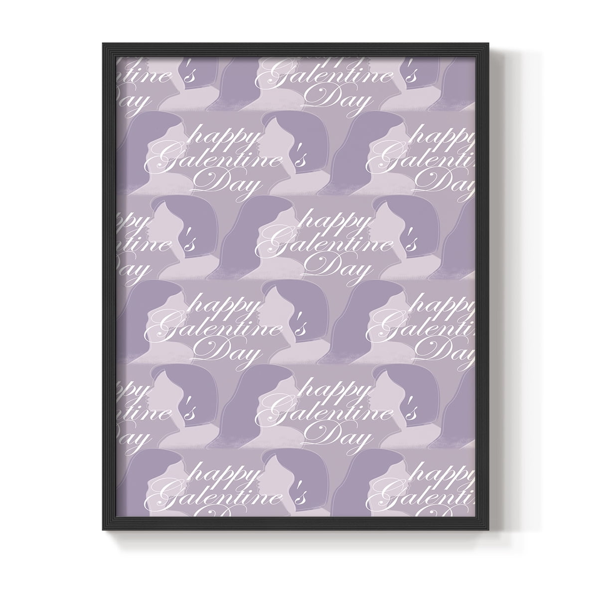 Happy Galentine's Day Collection E Framed Print in Black Solid Wood Framed Print No Nail Hanging