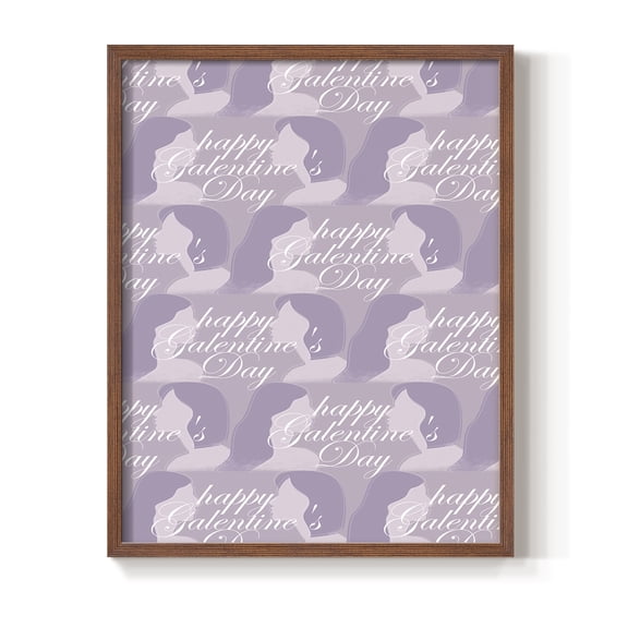Happy Galentine's Day Collection E Framed Print in Brown Solid Wood Framed Print No Nail Hanging