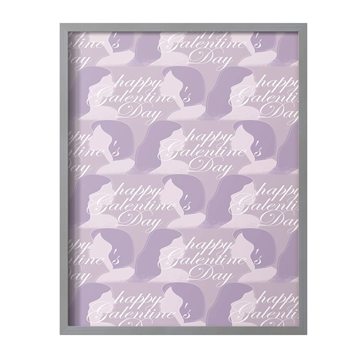 Happy Galentine's Day Collection E Framed Print in Gray Solid Wood Framed Print No Nail Hanging
