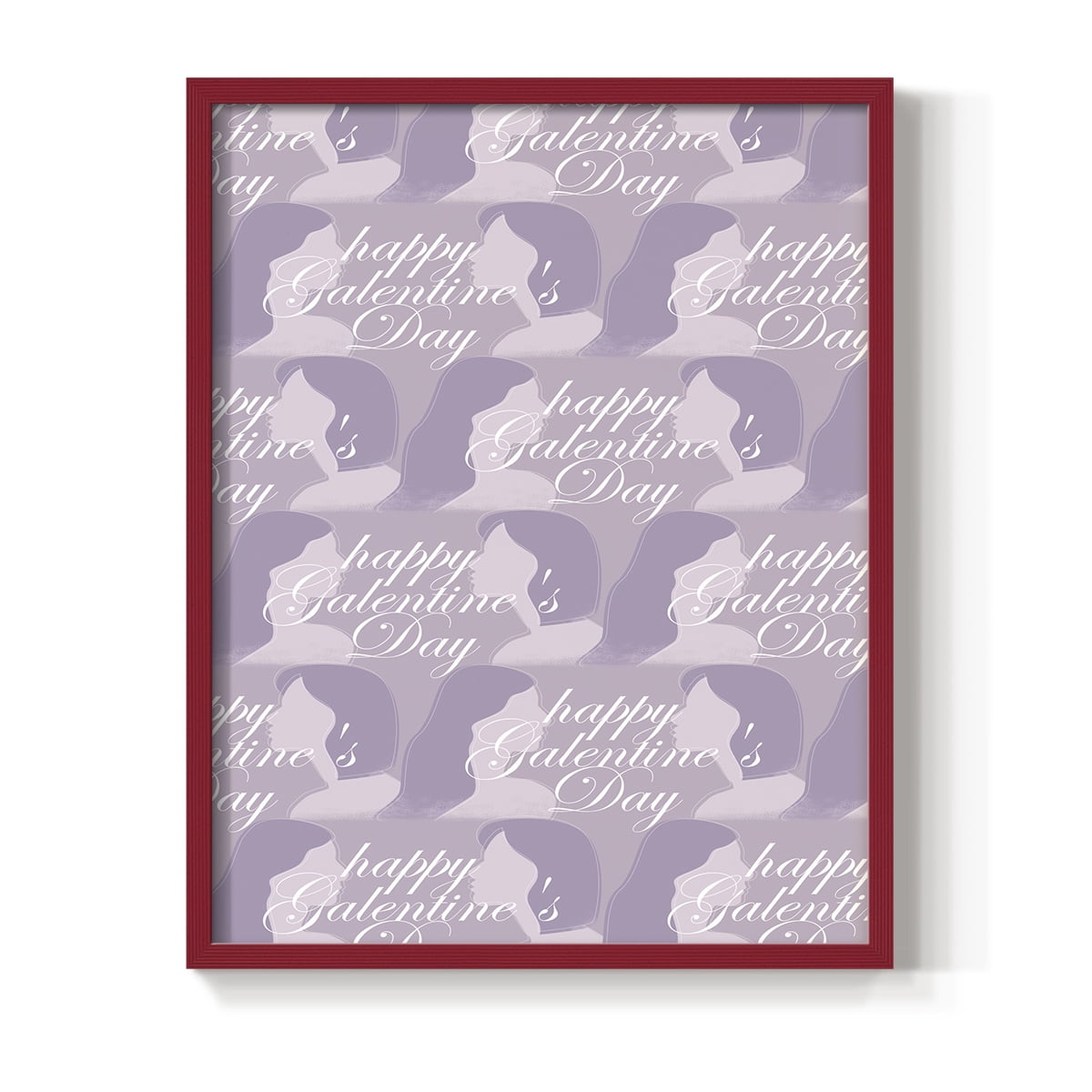 Happy Galentine's Day Collection E Framed Print in Red Solid Wood Framed Print No Nail Hanging