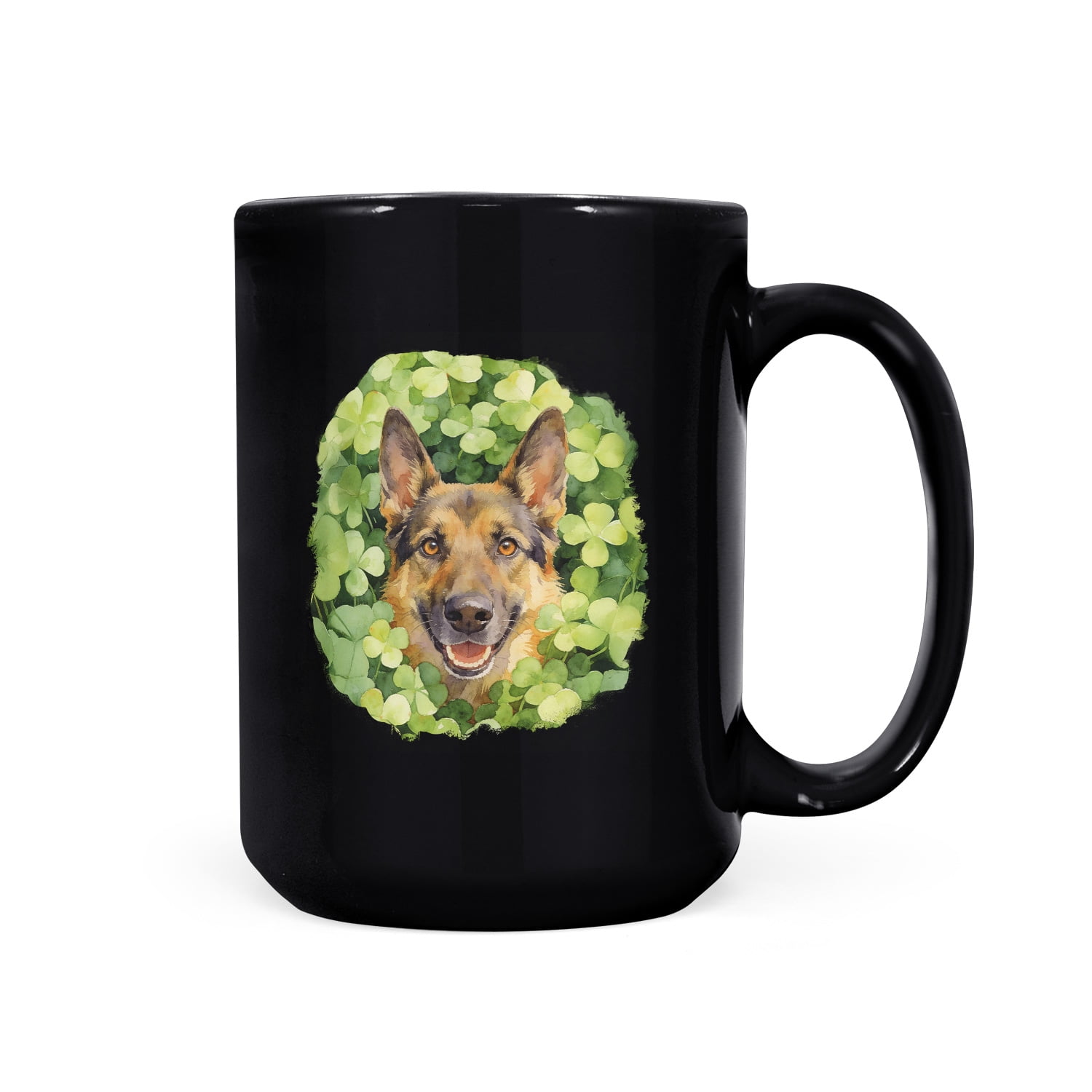 Happy German Shepherd Welcome St Patrick's Day Lucky Shamrocks Clover ...