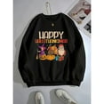 thumbnail image 1 of Happy Ghost Holiday Hoodie Christmas Design round-neck long-sleeved Pumpkin Comfort Top Black S-3XL, 1 of 6