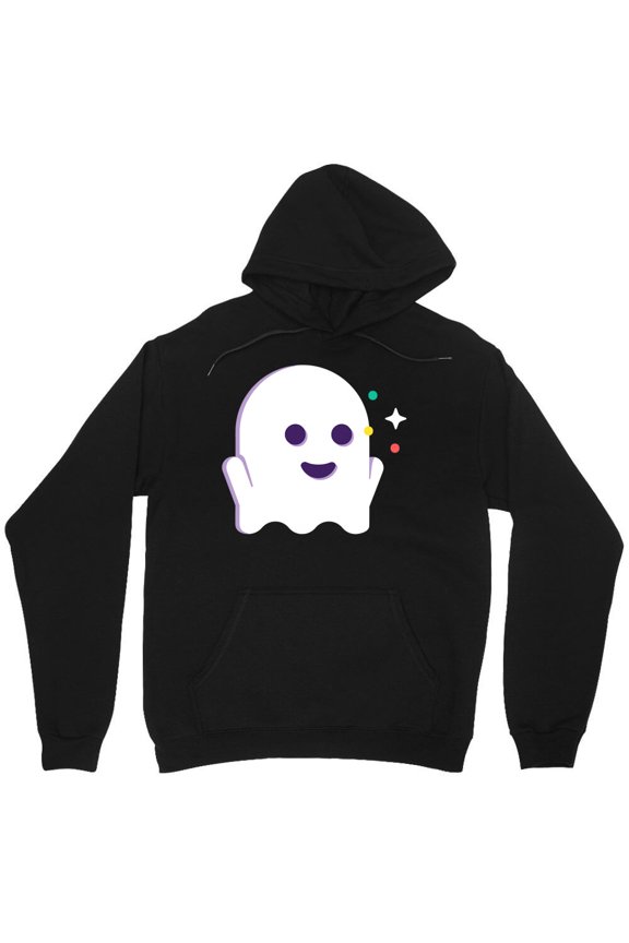 Happy Ghost On Halloween "Boo" Graphic Holiday Creepy Season Simple Art Cute M7651 Unisex Hoodie, Up to Size 5XL