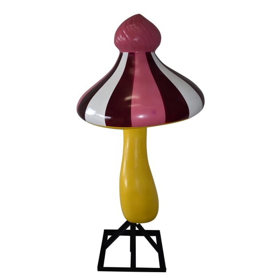 Nifao Happy Giant Mushroom Made of Resin for Indoors Outdoors – Outdoor Garden Decor Sculpture, 34"L x 34"W x 64"H