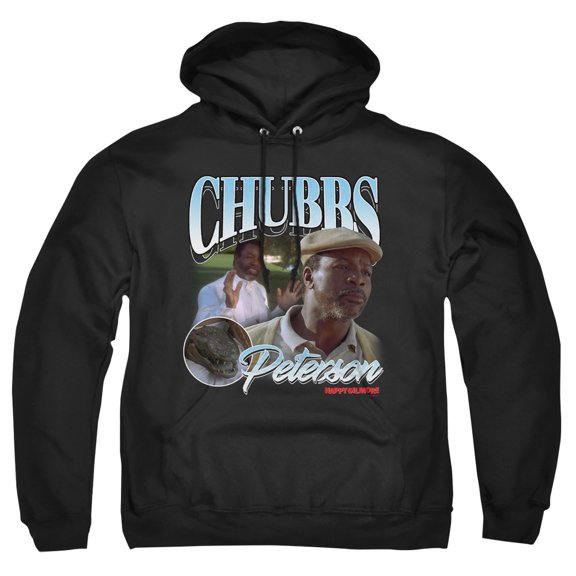 Happy Gilmore Chubbs Homage Adult Pull-Over Hoodie, Black, X-Large